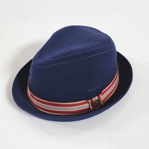 GOORIN BROS Blue fully lined fedora hat with secret pocket!  Sz S